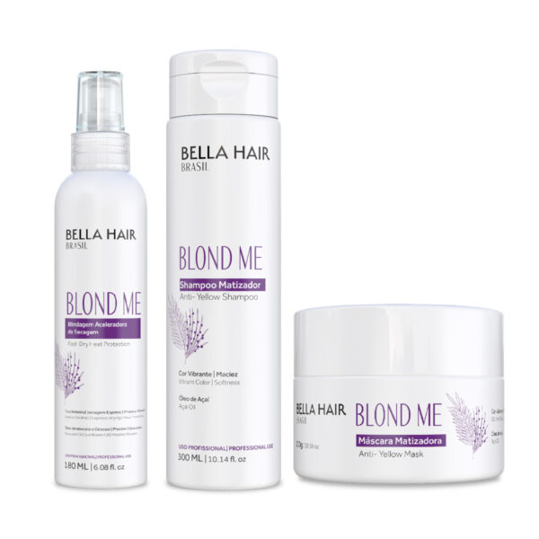Shampoo Matizador Blond Me Bella Hair Brasil 300ml - Imagem 3